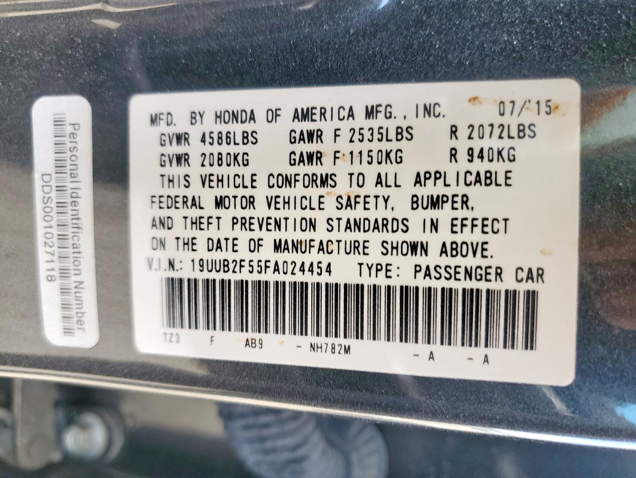 2015 Acura Tlx Tech VIN: 19UUB2F55FA024454 Lot: 82644485