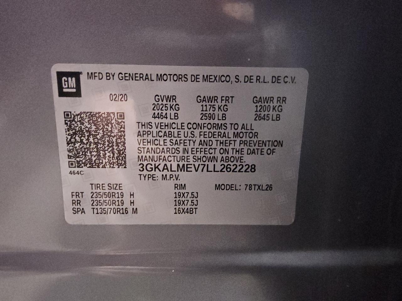 2020 GMC Terrain Sle VIN: 3GKALMEV7LL262228 Lot: 92527585