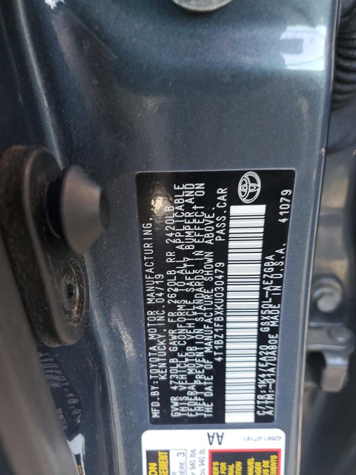 2019 Toyota Avalon Xle VIN: 4T1BZ1FBXKU030479 Lot: 91844795