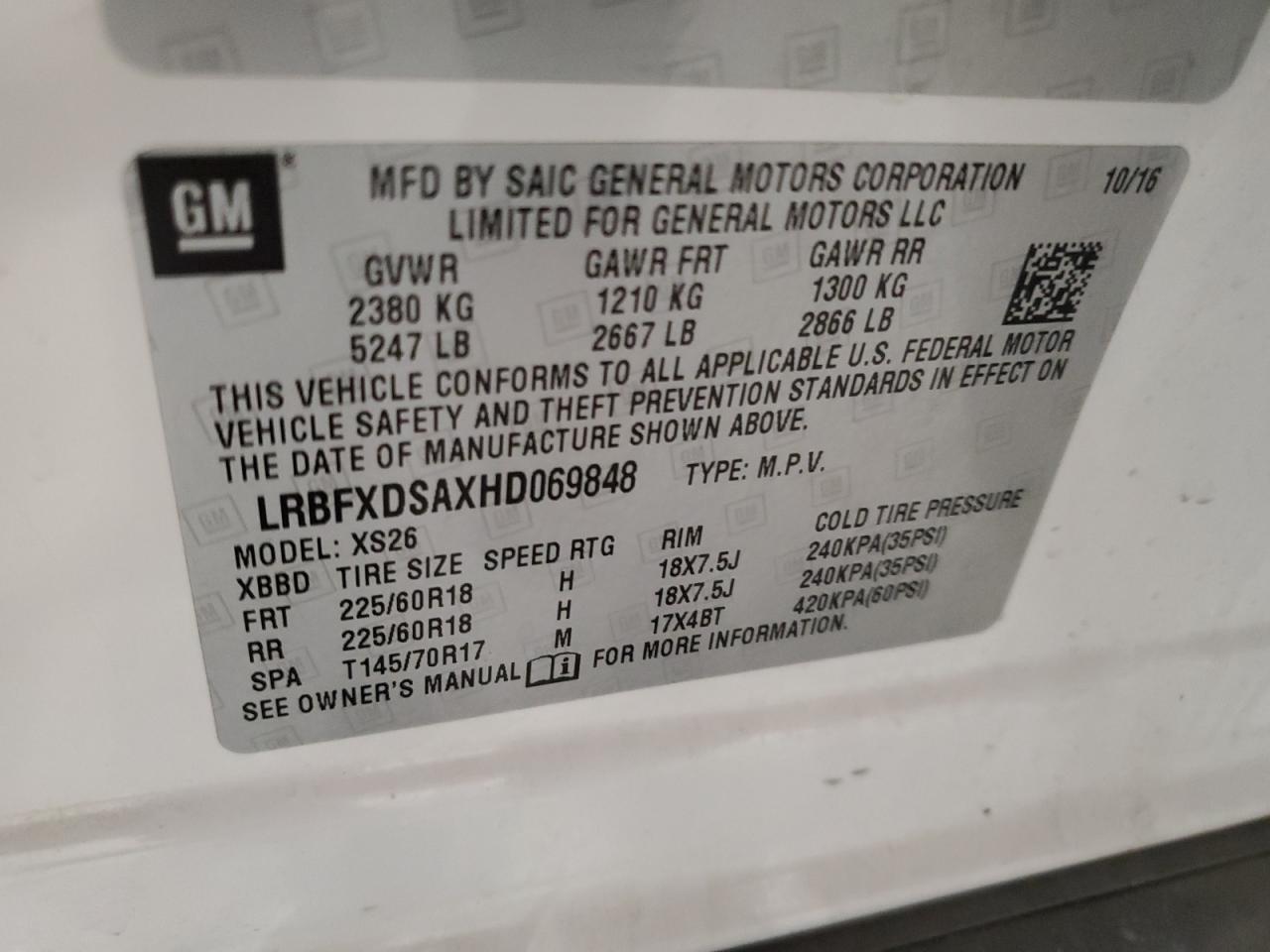 2017 Buick Envision Essence VIN: LRBFXDSAXHD069848 Lot: 91449965