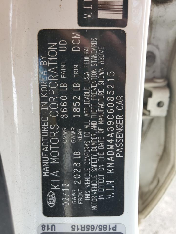 2012 Kia Rio Lx VIN: KNADM4A39C6085215 Lot: 93390315