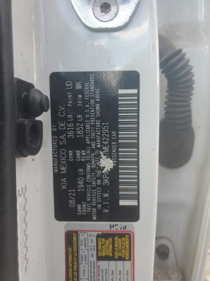 2021 Kia Rio Lx VIN: 3KPA24AD7ME422951 Lot: 91799635