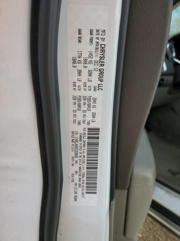 2013 Dodge Durango Sxt VIN: 1C4RDJAG0DC629095 Lot: 92881525