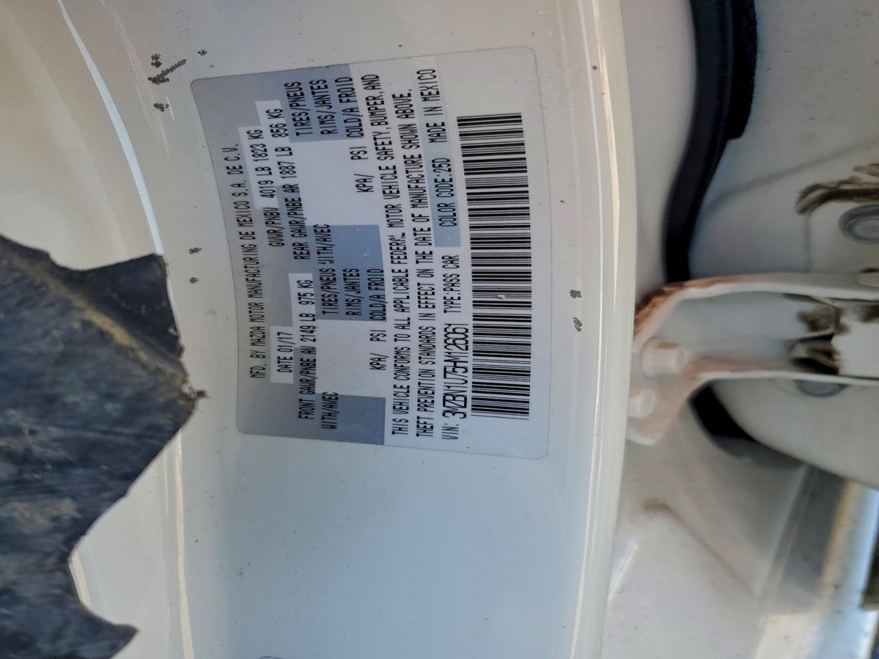 2017 Mazda 3 Sport VIN: 3MZBN1U75HM126061 Lot: 94344805