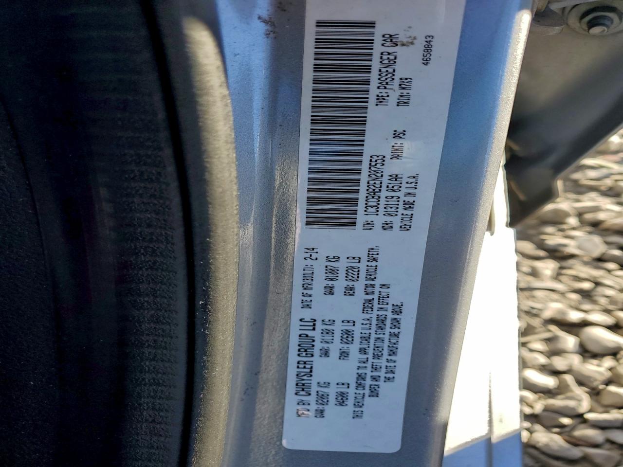 2014 Chrysler 200 Lx VIN: 1C3CCBAB2EN207553 Lot: 94482815