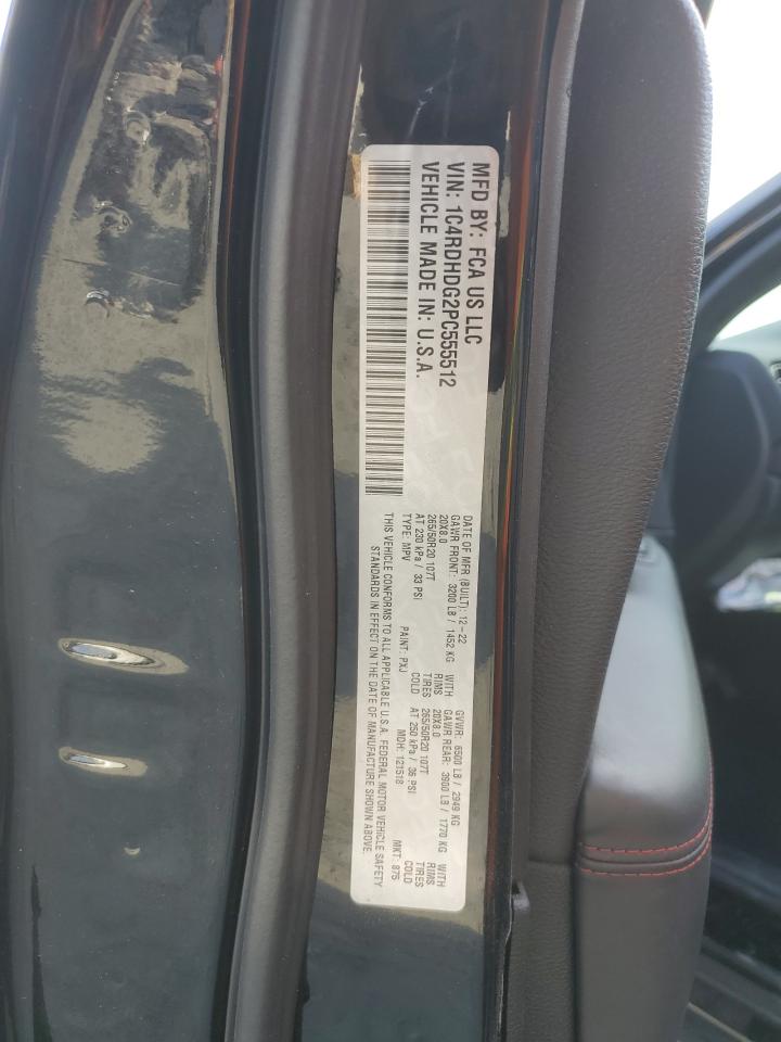 2023 Dodge Durango Gt VIN: 1C4RDHDG2PC555512 Lot: 92694305