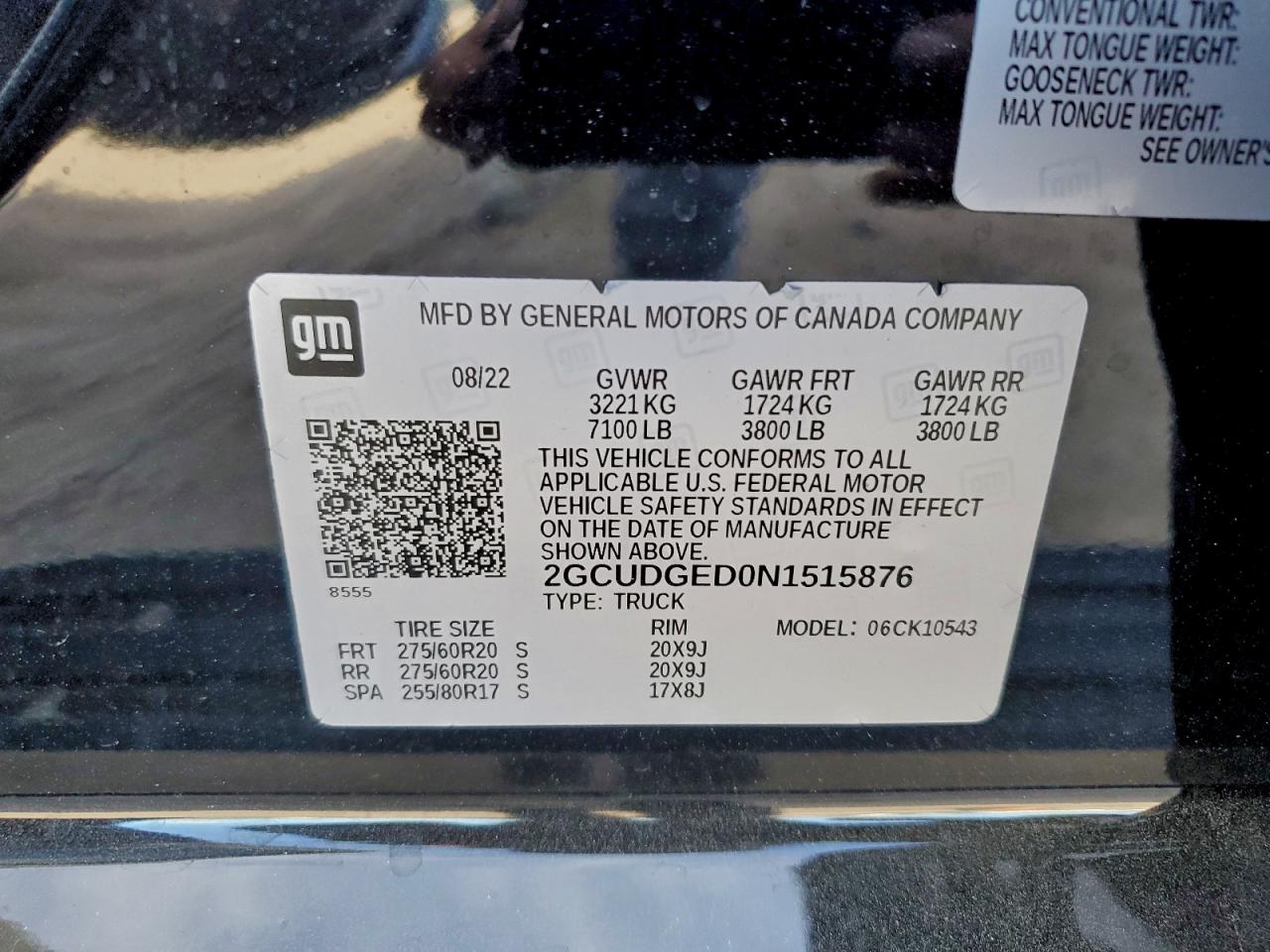 2022 Chevrolet Silverado K1500 Ltz VIN: 2GCUDGED0N1515876 Lot: 93852045