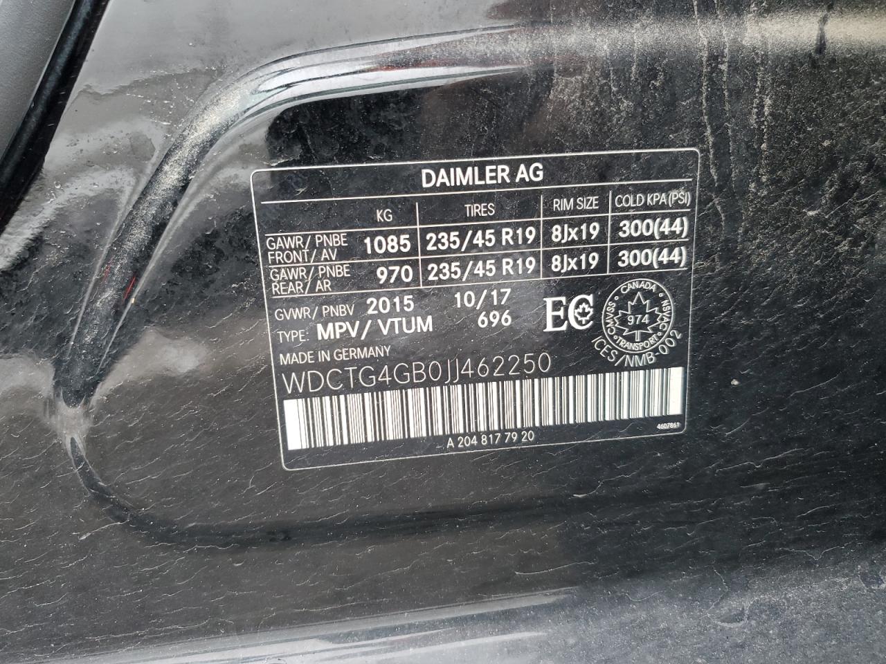 2018 Mercedes-Benz Gla 250 4Matic VIN: WDCTG4GB0JJ462250 Lot: 91389085