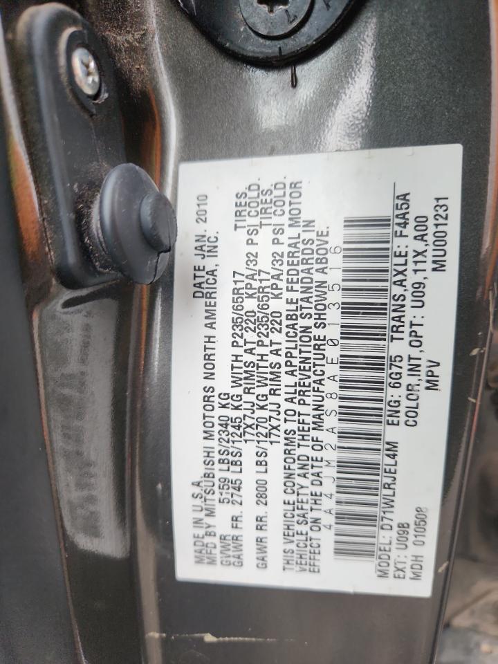 2010 Mitsubishi Endeavor Ls VIN: 4A4JM2AS8AE013516 Lot: 93851875