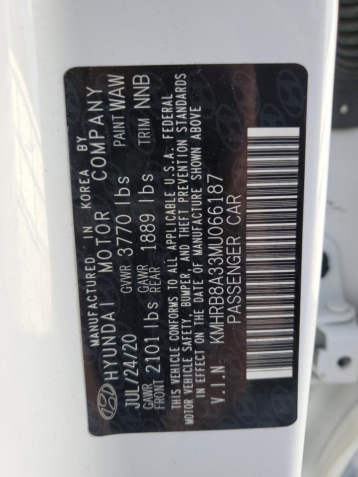 2021 Hyundai Venue Se VIN: KMHRB8A33MU066187 Lot: 91110135