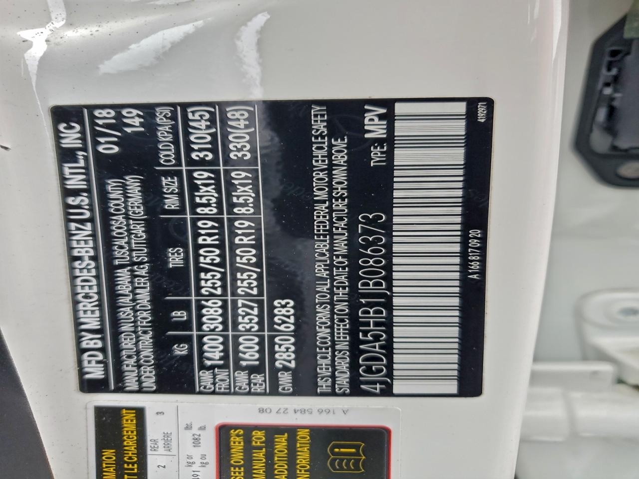 2018 Mercedes-Benz Gle 350 4Matic VIN: 4JGDA5HB1JB086373 Lot: 93859625