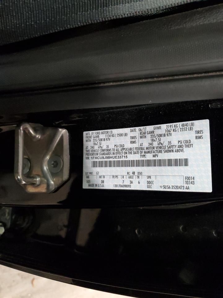 2017 Ford Escape Titanium VIN: 1FMCU9J98HUE33715 Lot: 92895425