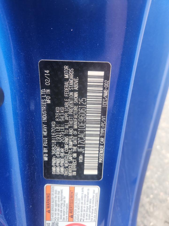 2014 Subaru Brz 2.0 Limited VIN: JF1ZCAC10E9606125 Lot: 91666115