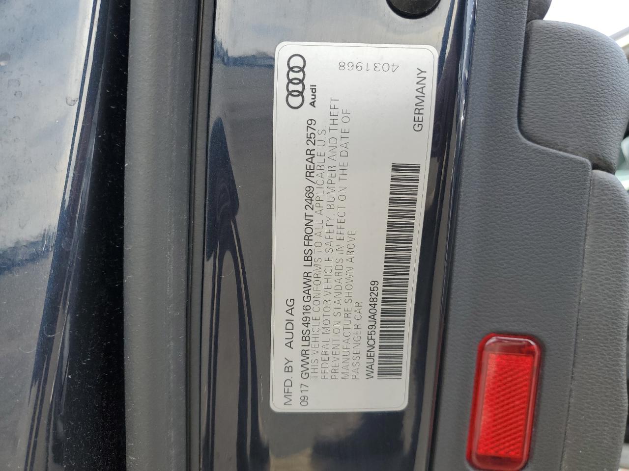 2018 Audi A5 Premium Plus S-Line VIN: WAUENCF59JA048259 Lot: 92507735