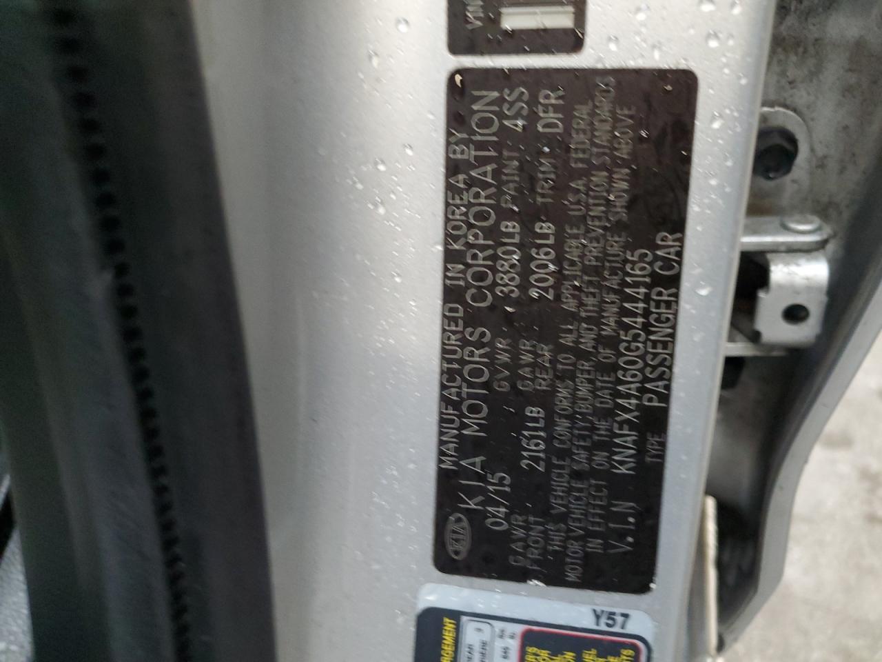 2016 Kia Forte Lx VIN: KNAFX4A60G5444165 Lot: 92268405