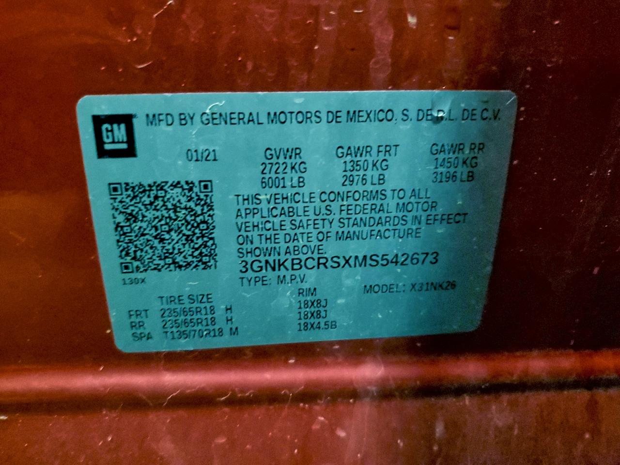 2021 Chevrolet Blazer 2Lt VIN: 3GNKBCRSXMS542673 Lot: 94353605