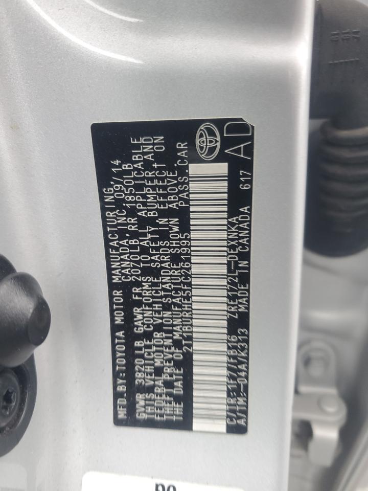 2015 Toyota Corolla L VIN: 2T1BURHE5FC261995 Lot: 92755045