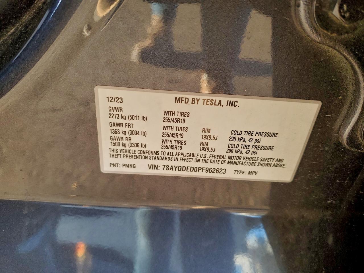 2023 Tesla Model Y VIN: 7SAYGDED0PF962623 Lot: 94120975