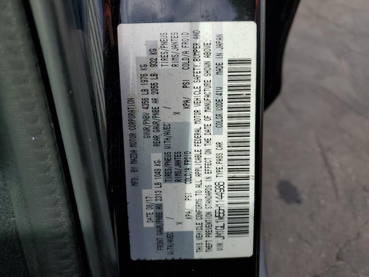 2017 Mazda 6 Grand Touring VIN: JM1GL1W55H1144986 Lot: 90984035