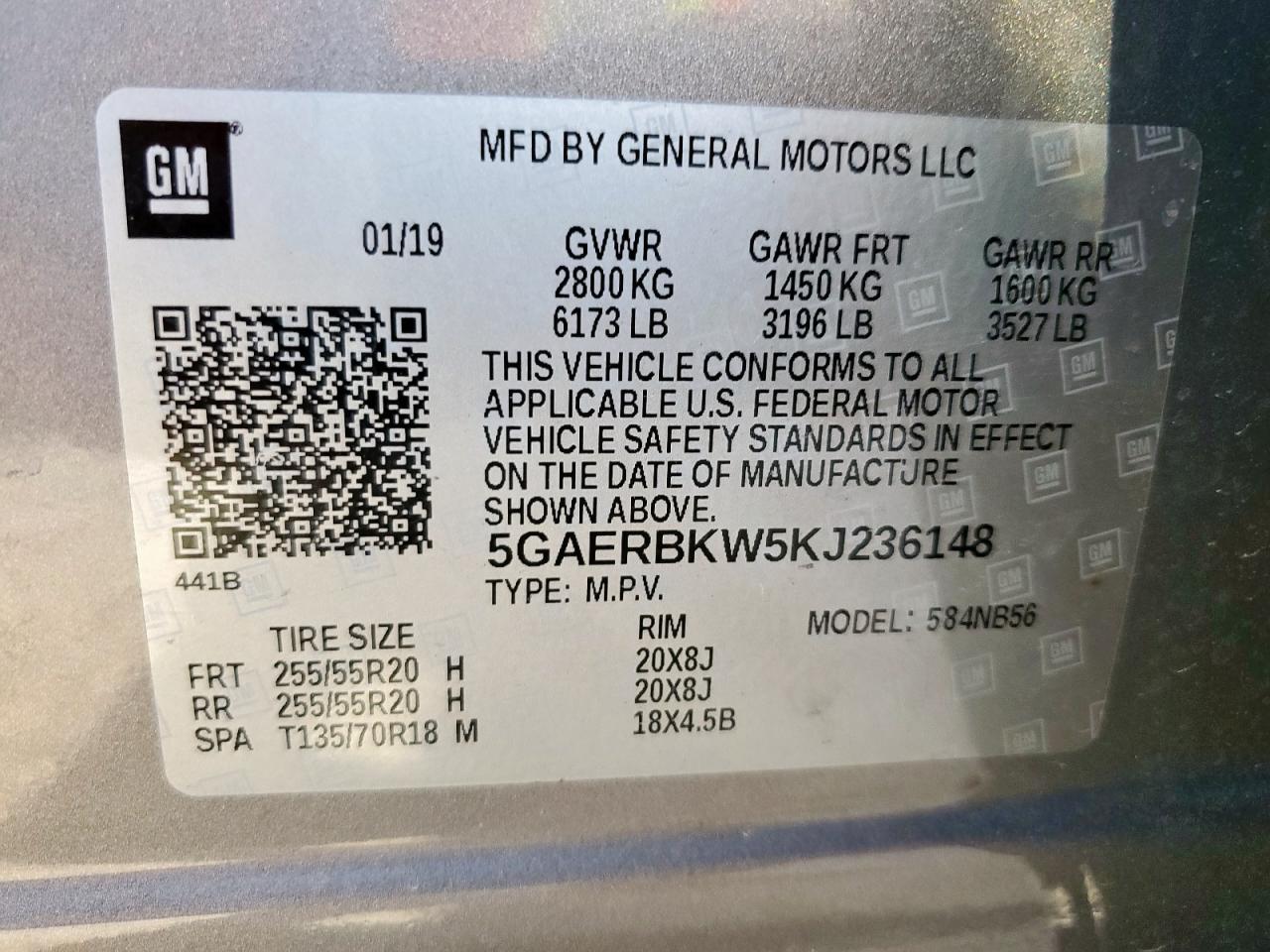 2019 Buick Enclave Essence VIN: 5GAERBKW5KJ236148 Lot: 91558645