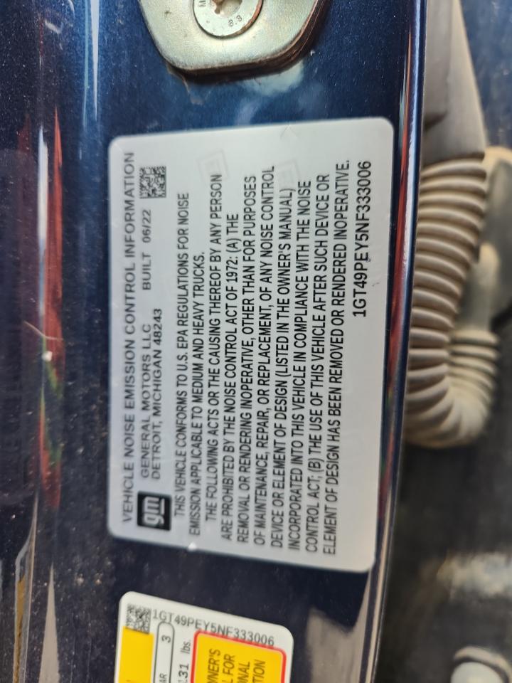 2022 GMC Sierra K2500 At4 VIN: 1GT49PEY5NF333006 Lot: 93565265