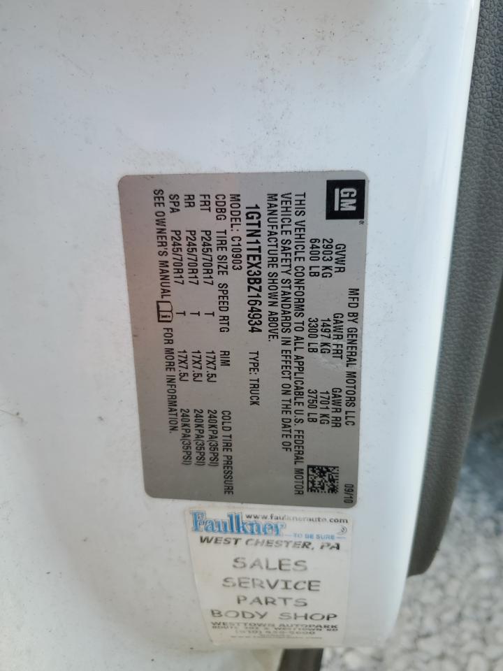 2011 GMC Sierra C1500 VIN: 1GTN1TEX3BZ164934 Lot: 91609865