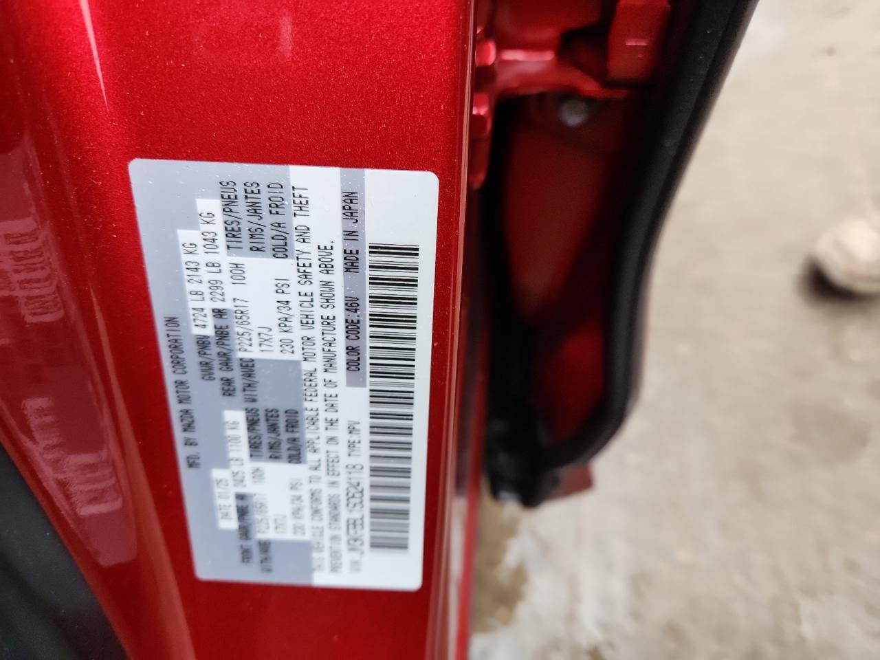 2025 Mazda Cx-5 Select VIN: JM3KFBBL1S0624118 Lot: 90977745