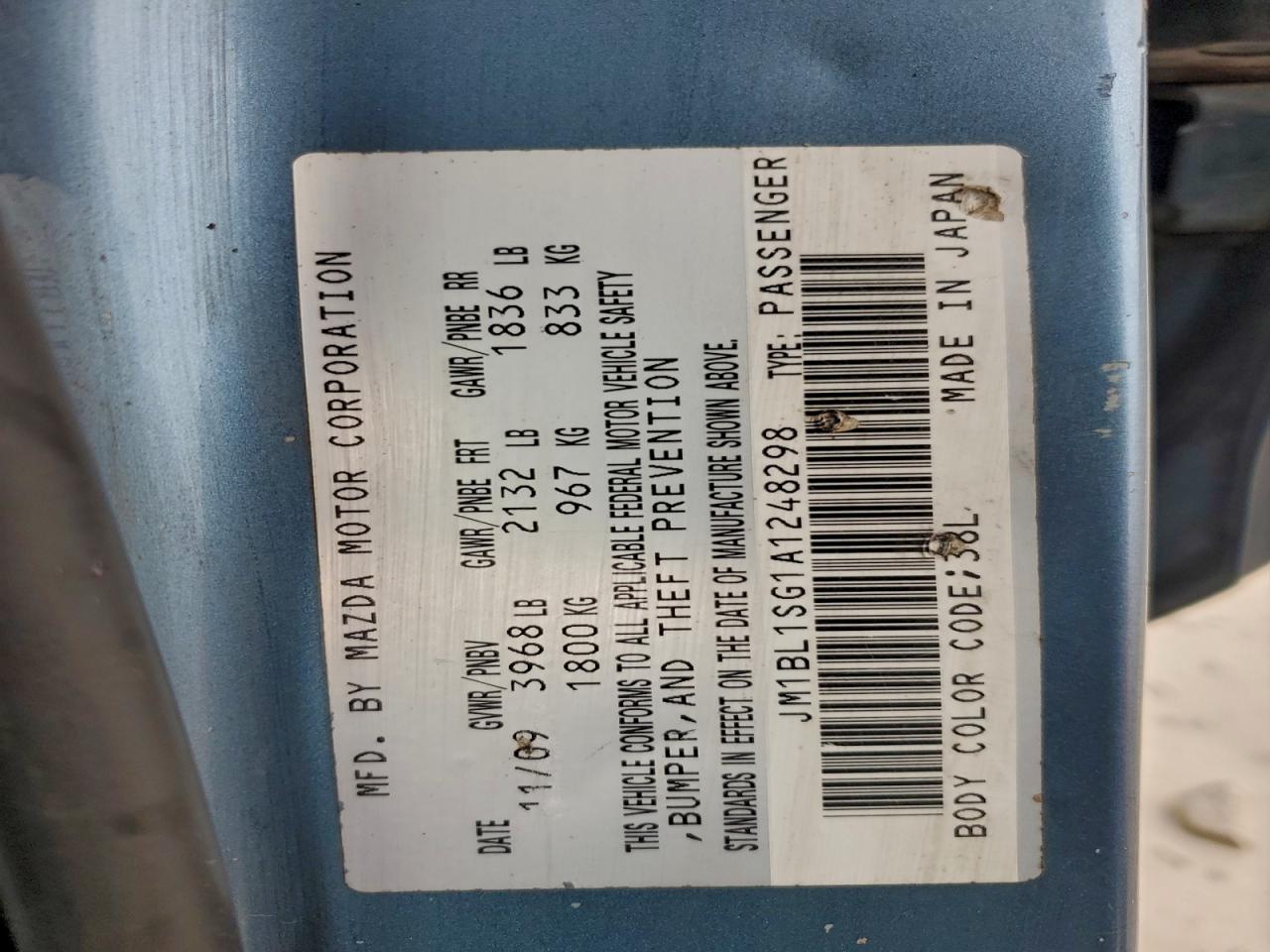 2010 Mazda 3 I VIN: JM1BL1SG1A1248298 Lot: 93911465