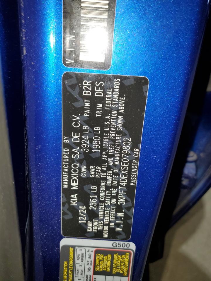 2025 Kia K4 Lx VIN: 3KPFT4DEXSE079802 Lot: 93647135