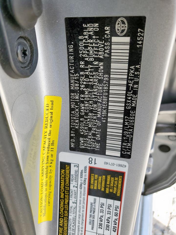 2015 Toyota Avalon Xle VIN: 4T1BK1EB8FU185799 Lot: 92291365