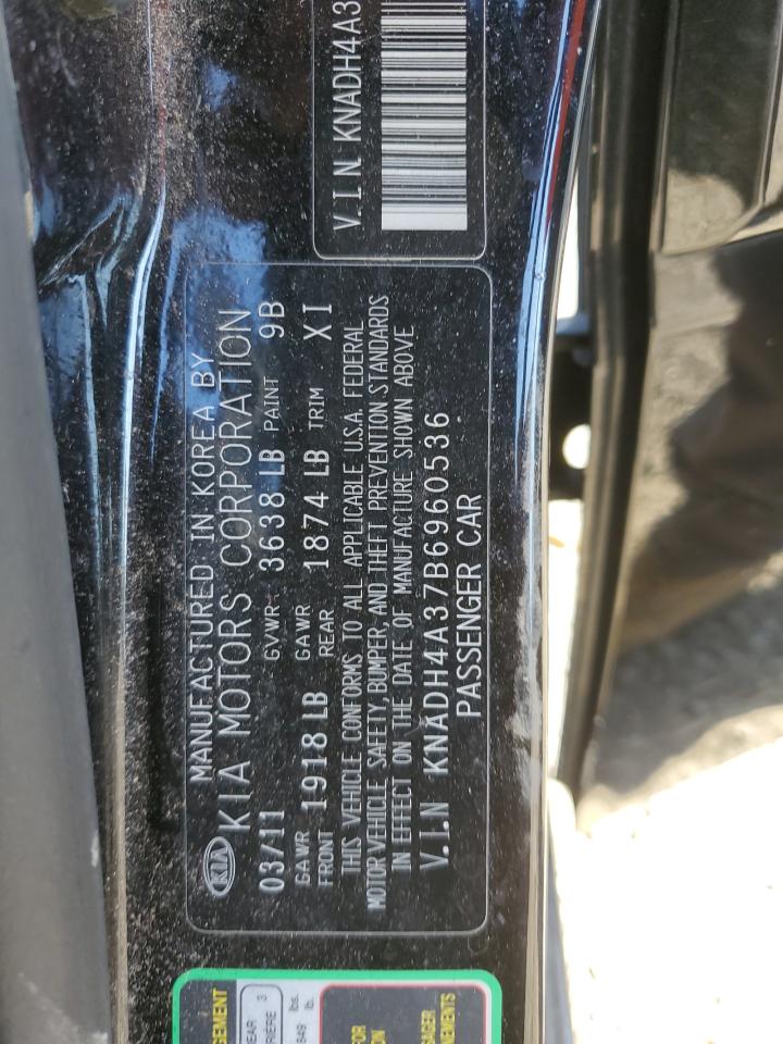 2011 Kia Rio Base VIN: KNADH4A37B6960536 Lot: 91764215