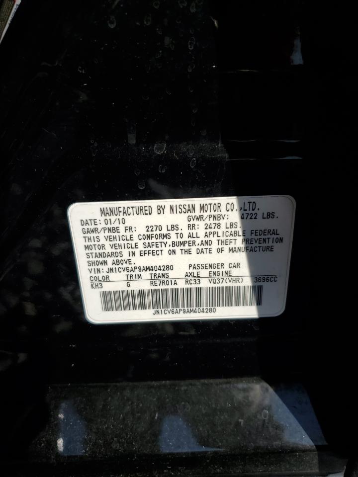 2010 Infiniti G37 Base VIN: JN1CV6AP9AM404280 Lot: 92851525