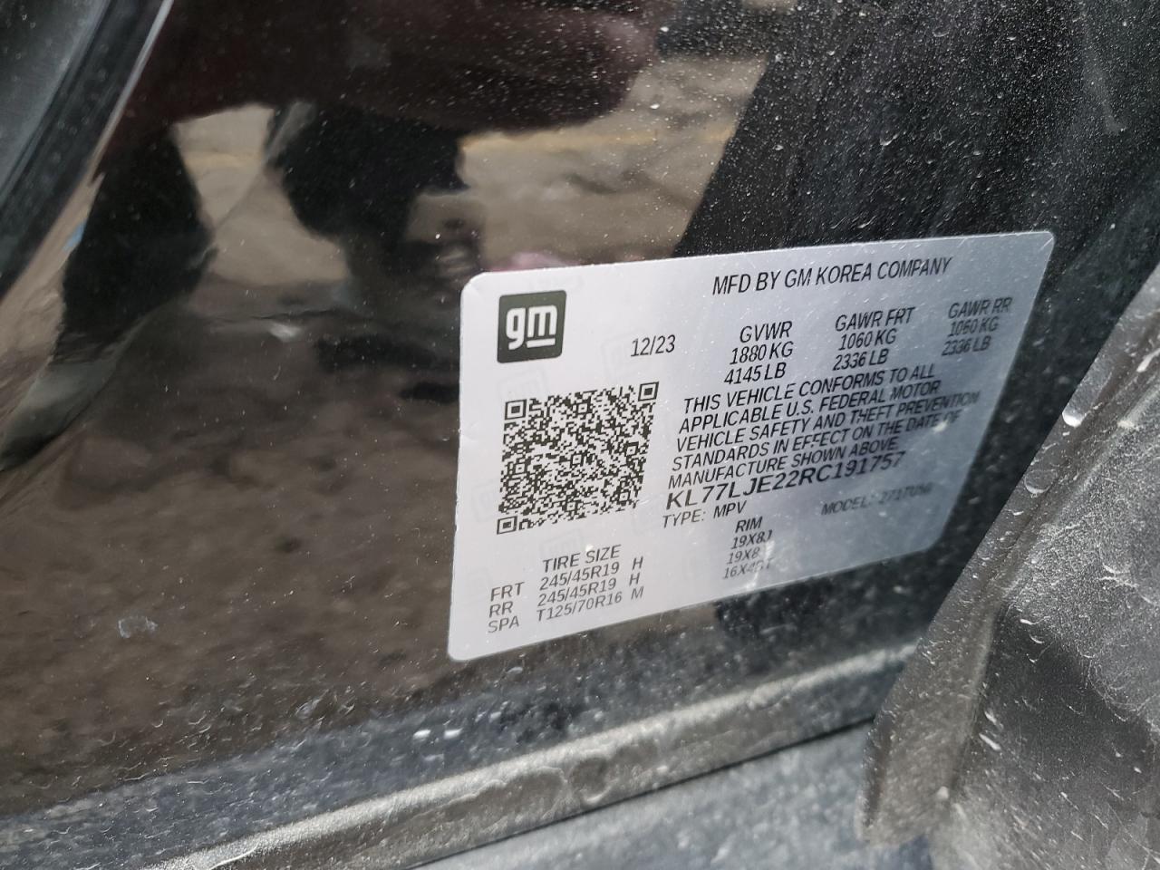 2024 Chevrolet Trax 2Rs VIN: KL77LJE22RC191757 Lot: 91617225