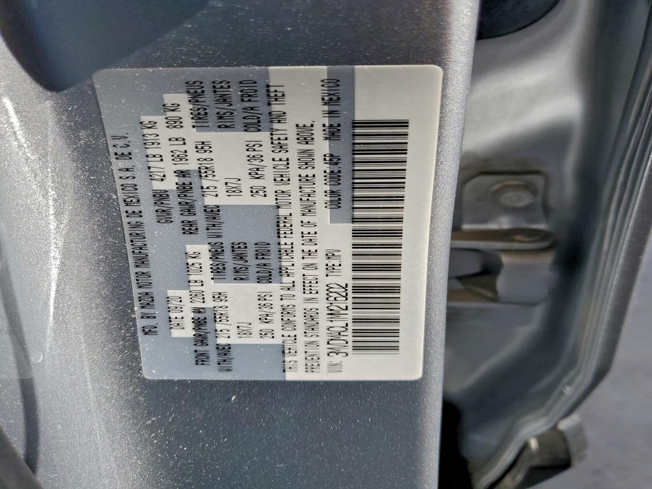 2021 Mazda Cx-30 Preferred VIN: 3MVDMACL1MM216202 Lot: 92839625