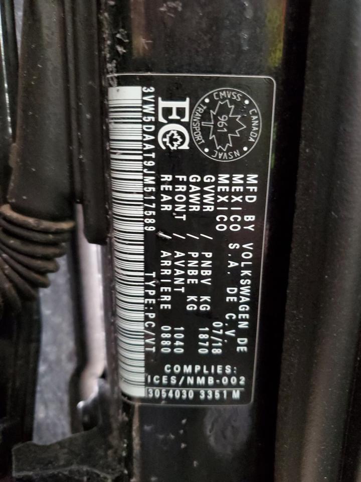 2018 Volkswagen Beetle S VIN: 3VW5DAAT9JM517589 Lot: 93763785