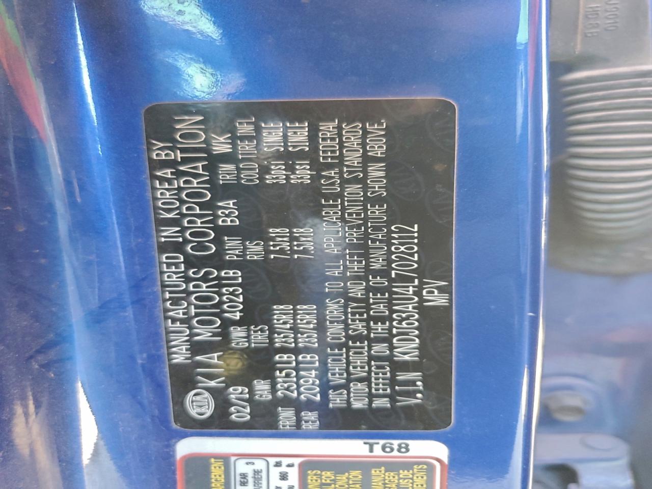 2020 Kia Soul Gt Line VIN: KNDJ63AU4L7028112 Lot: 94466855