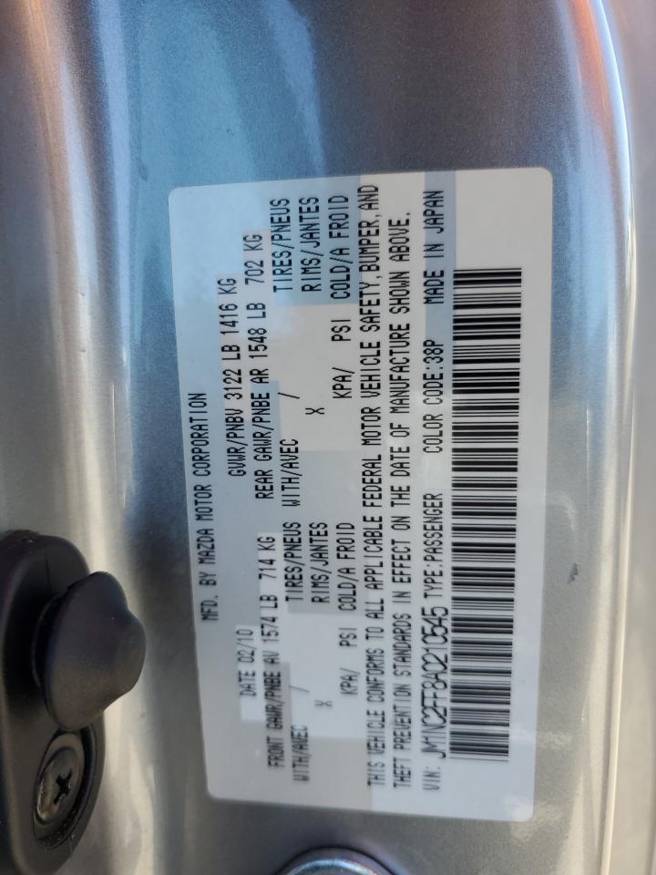 2010 Mazda Mx-5 Miata VIN: JM1NC2FF8A0210545 Lot: 92709995