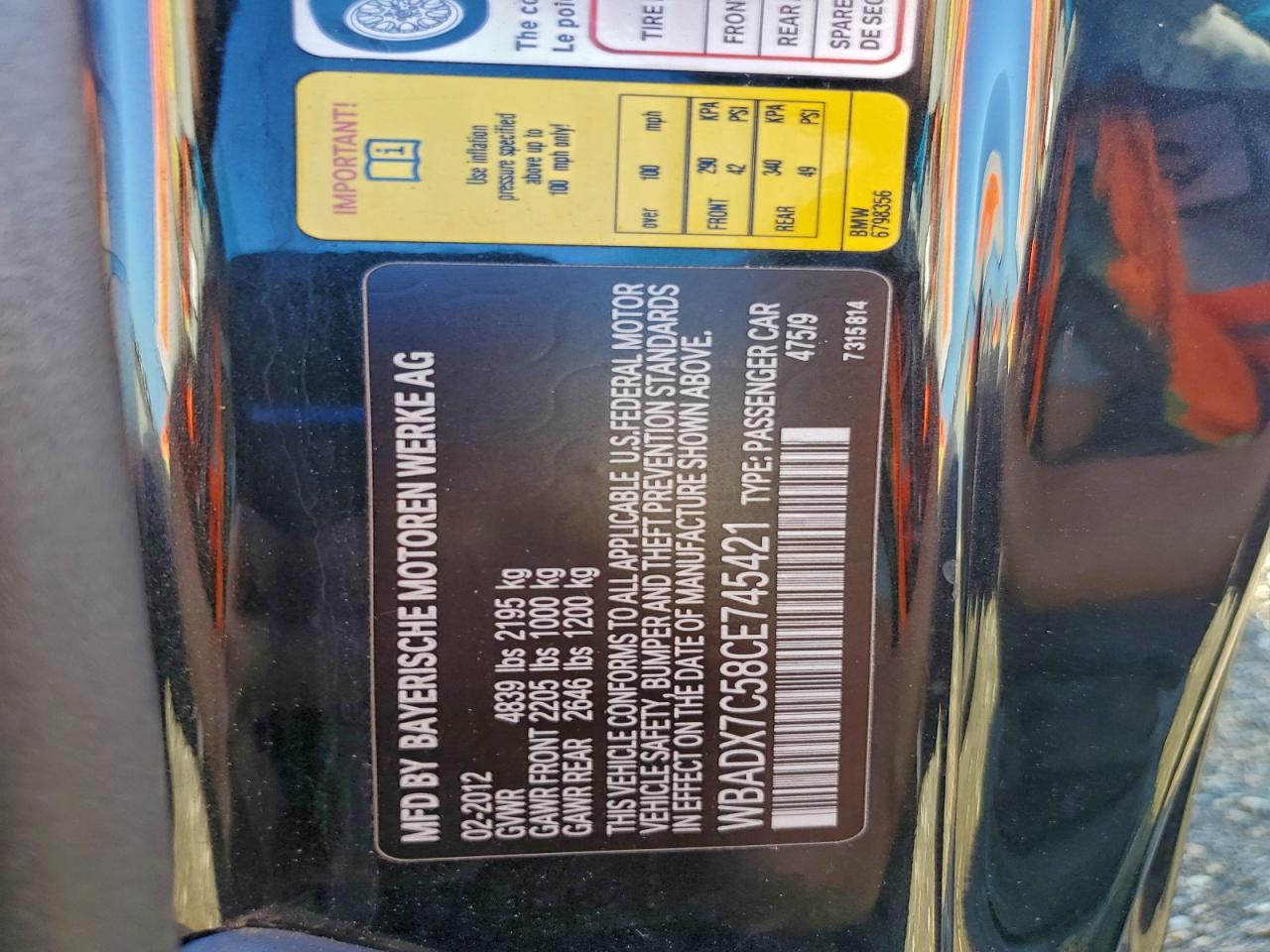 2012 BMW 335 I VIN: WBADX7C58CE745421 Lot: 94080525