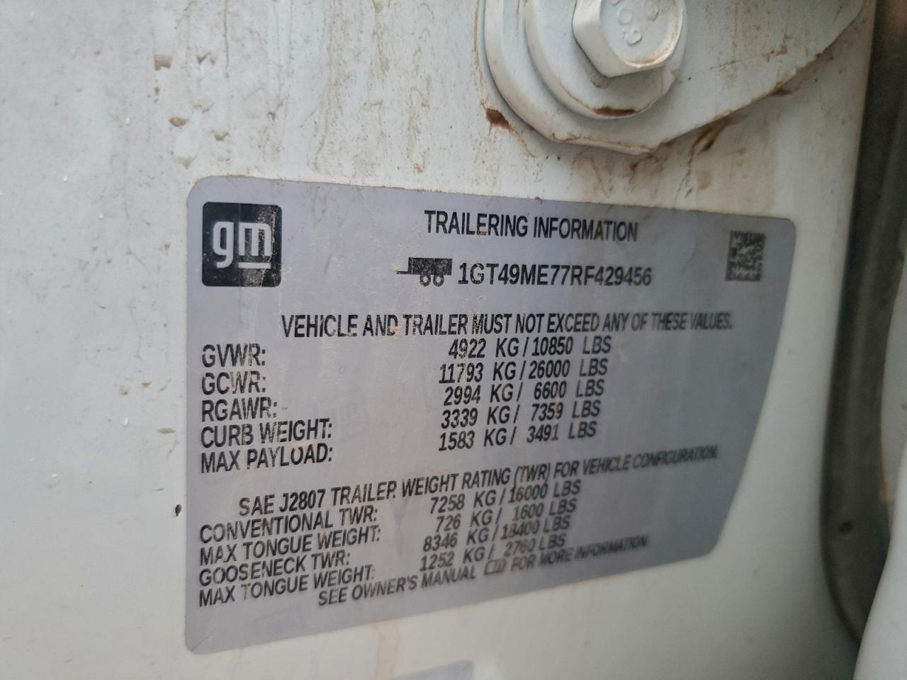 2024 GMC Sierra K2500 Sle VIN: 1GT49ME77RF429456 Lot: 93863915