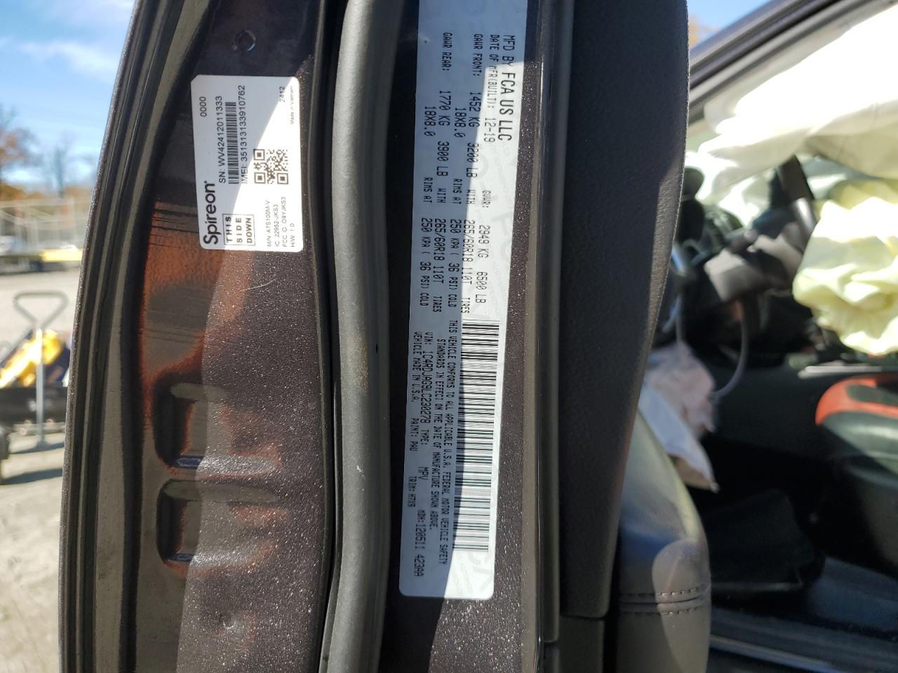 2020 Dodge Durango Sxt VIN: 1C4RDJAG9LC230278 Lot: 91449095