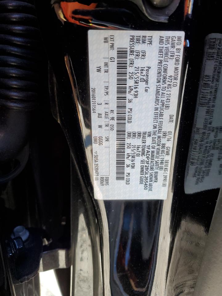 2016 Ford Focus Se VIN: 1FADP3F28GL265450 Lot: 93534665