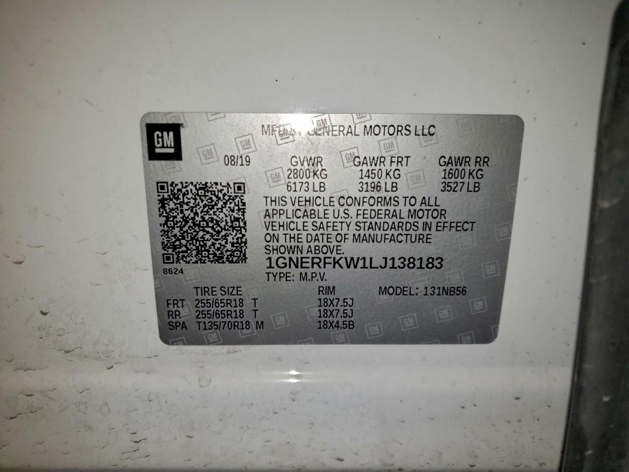 2020 Chevrolet Traverse L VIN: 138183 Lot: 95040445