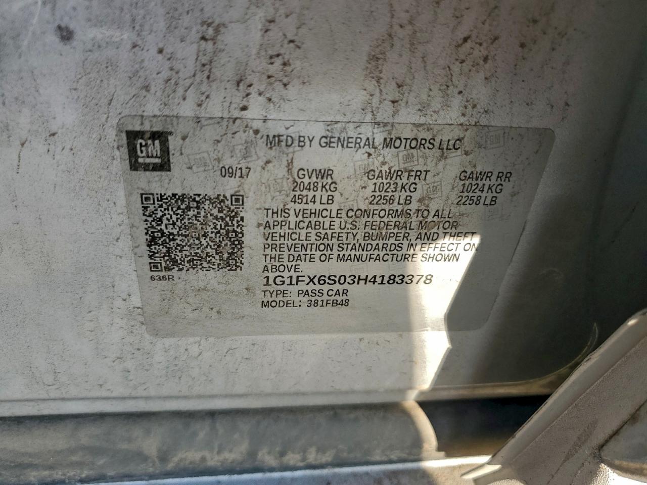 2017 Chevrolet Bolt Ev Premier VIN: 1G1FX6S03H4183378 Lot: 94339175