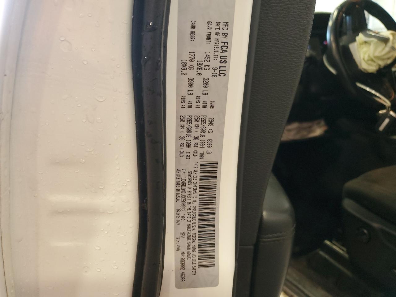 2019 Dodge Durango Sxt VIN: 1C4RDJAG1KC560883 Lot: 91118005