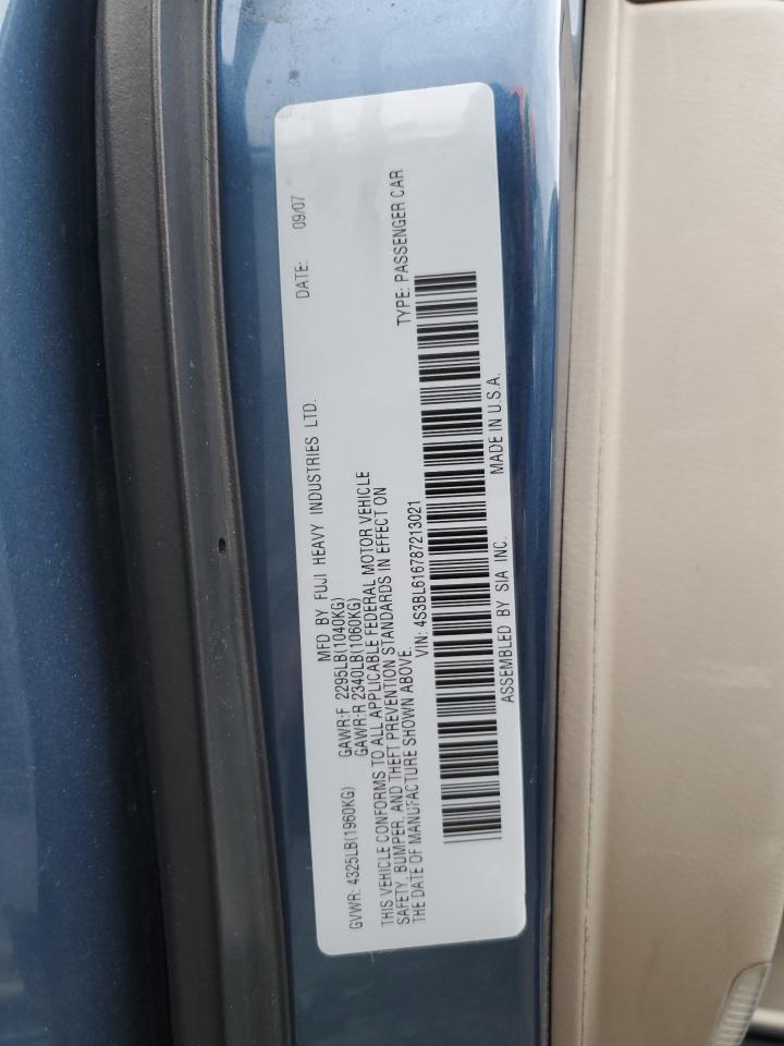 2008 Subaru Legacy 2.5I VIN: 4S3BL616787213021 Lot: 92596255