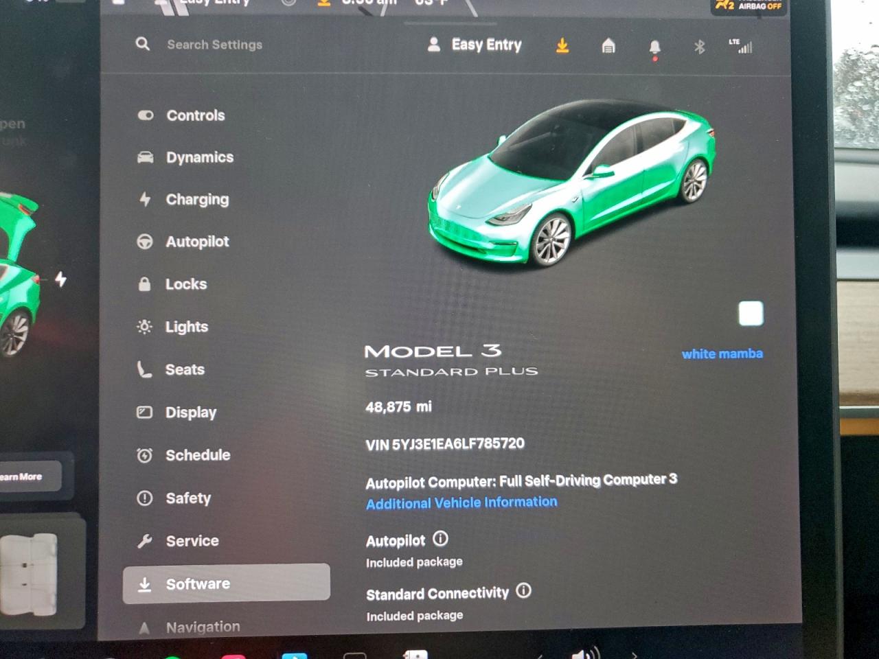 2020 Tesla Model 3 VIN: 5YJ3E1EA6LF785720 Lot: 94071985
