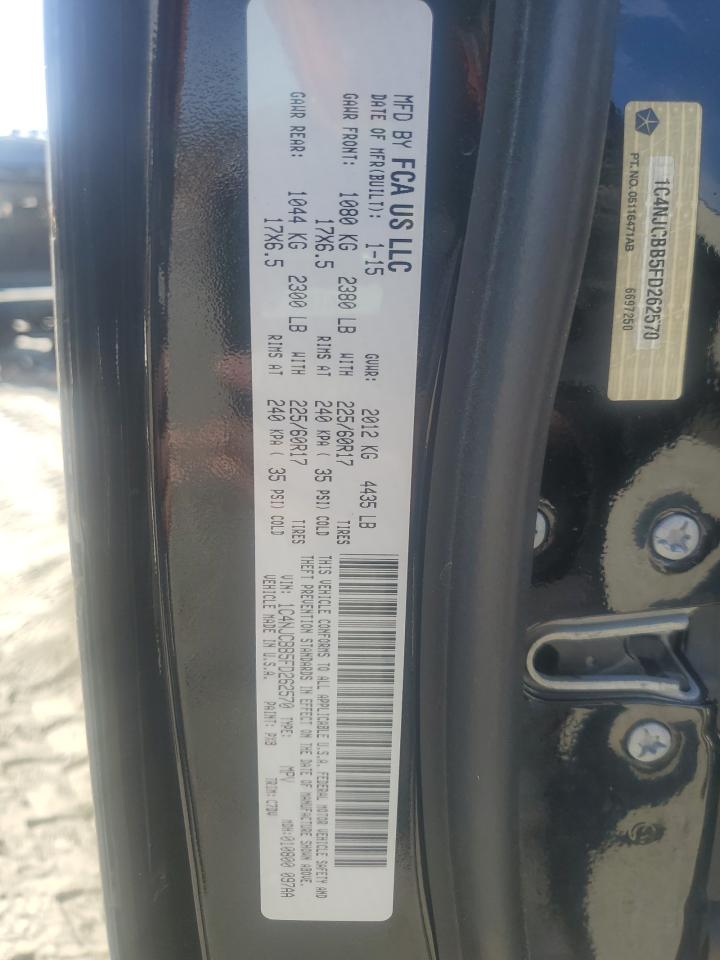 2015 Jeep Compass Sport VIN: 1C4NJCBB5FD262570 Lot: 92603475