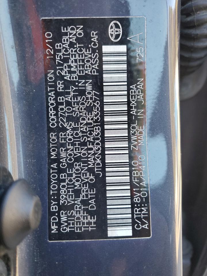 2011 Toyota Prius VIN: JTDKN3DU3B1335677 Lot: 92955625