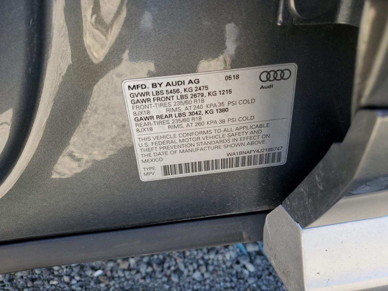 2018 Audi Q5 Premium Plus VIN: WA1BNAFY4J2185747 Lot: 91218465