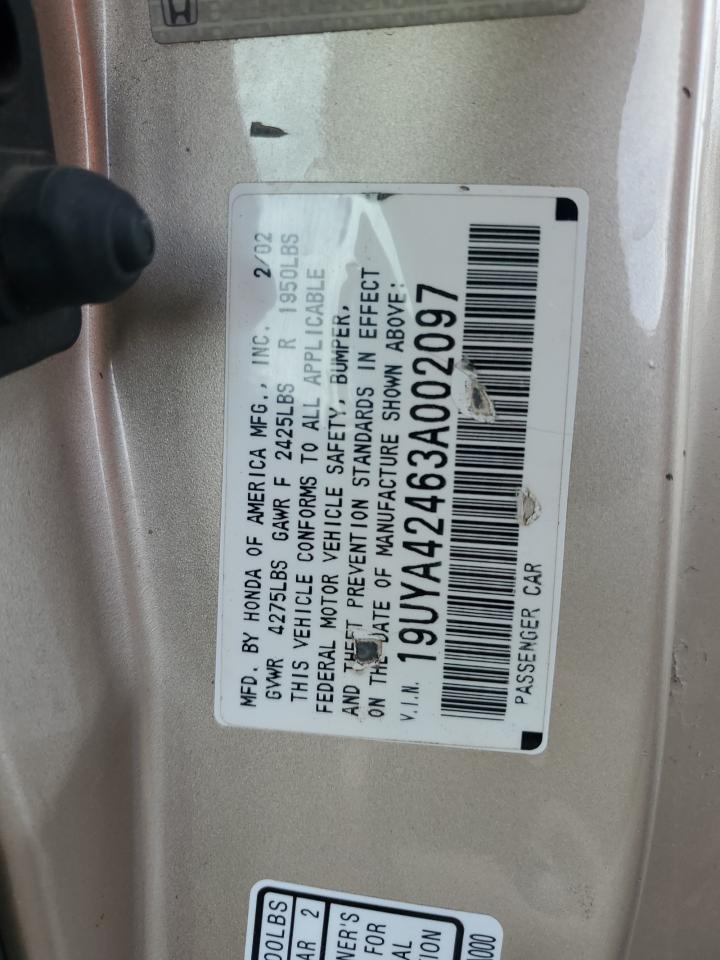 2003 Acura 3.2Cl VIN: 19UYA42463A002097 Lot: 92227005